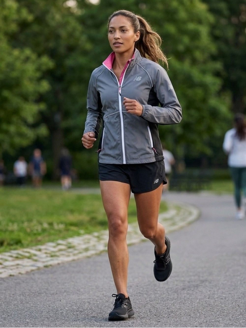 New Balance Running Jacket, Gray, Black, and Pink, women’s Size Medium